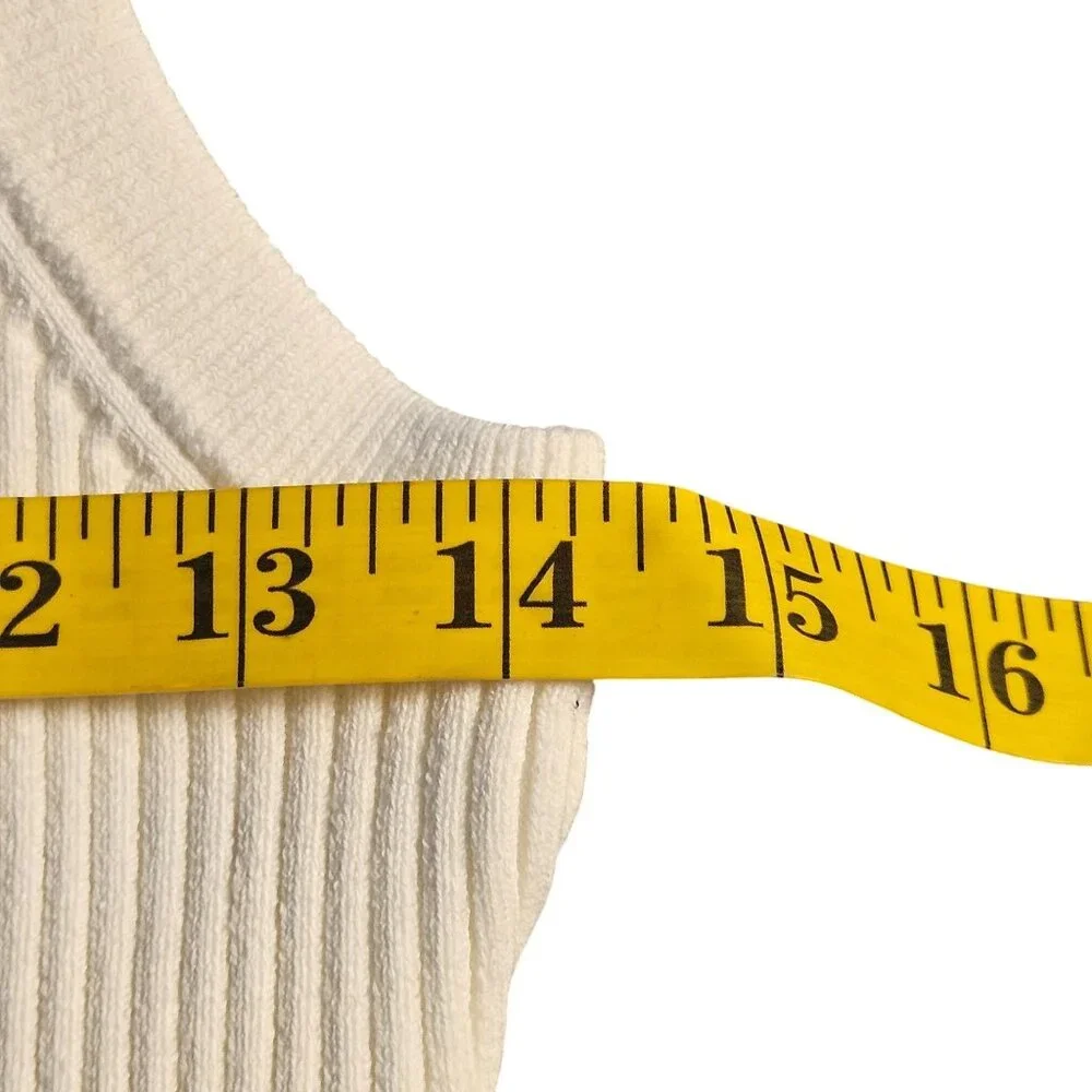 Aje Women’s Ivory L Ribbed Tank Top Minimalist Chic Quiet Luxury Capsule Wardrob - Picture 13 of 14